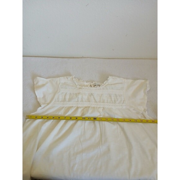 Ella Moss Womens Eyelet Knit Top Cream XXL Short Sleevs Pretty Beach Summer - Picture 10 of 14